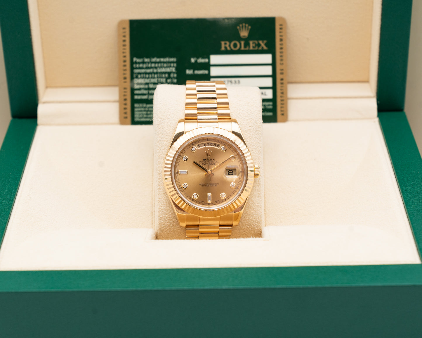 Rolex Oyster Perpetual Day-Date II 218238 chdp 41mm Yellow Gold Diamond Dial 2014