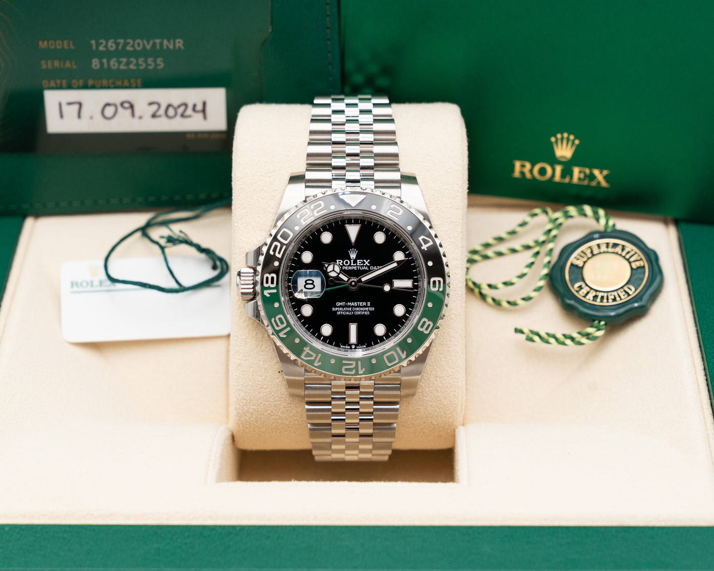 Rolex GMT Master II 40mm 126720VTNR Sprite on Jubilee 2024