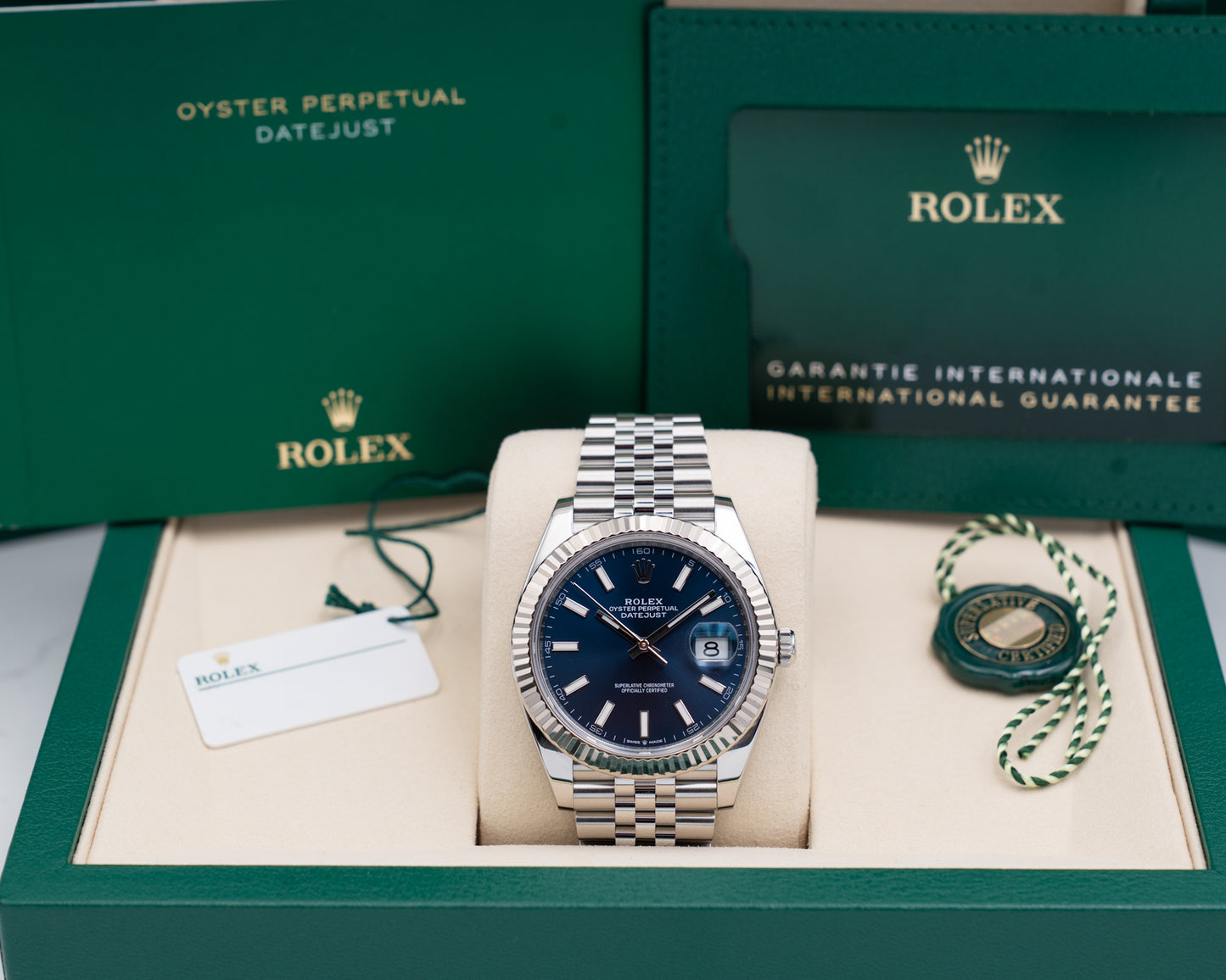 Rolex Datejust 41mm 126334 Blue Index Dial Jubilee Fluted 2026