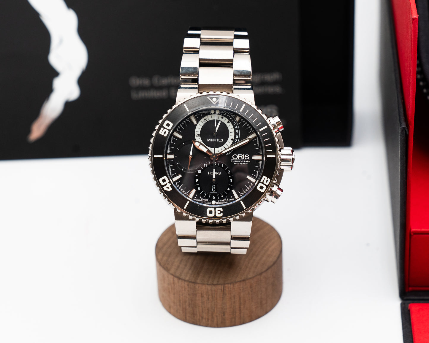 Unworn Oris Carlos Coste Limited Edition 47mm 674 7655 71 84 Black Chronograph