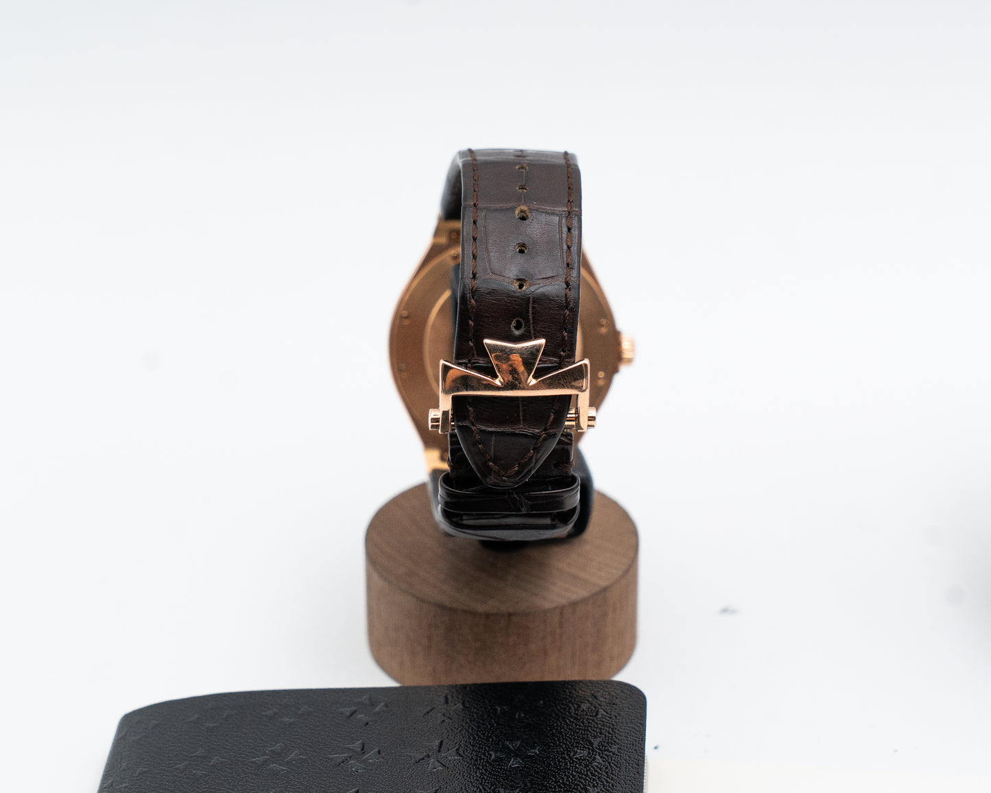 Vacheron Constantin Overseas Date Self-Winding 42mm 47040 Rose Gold Grey Dial Brown leather Strap