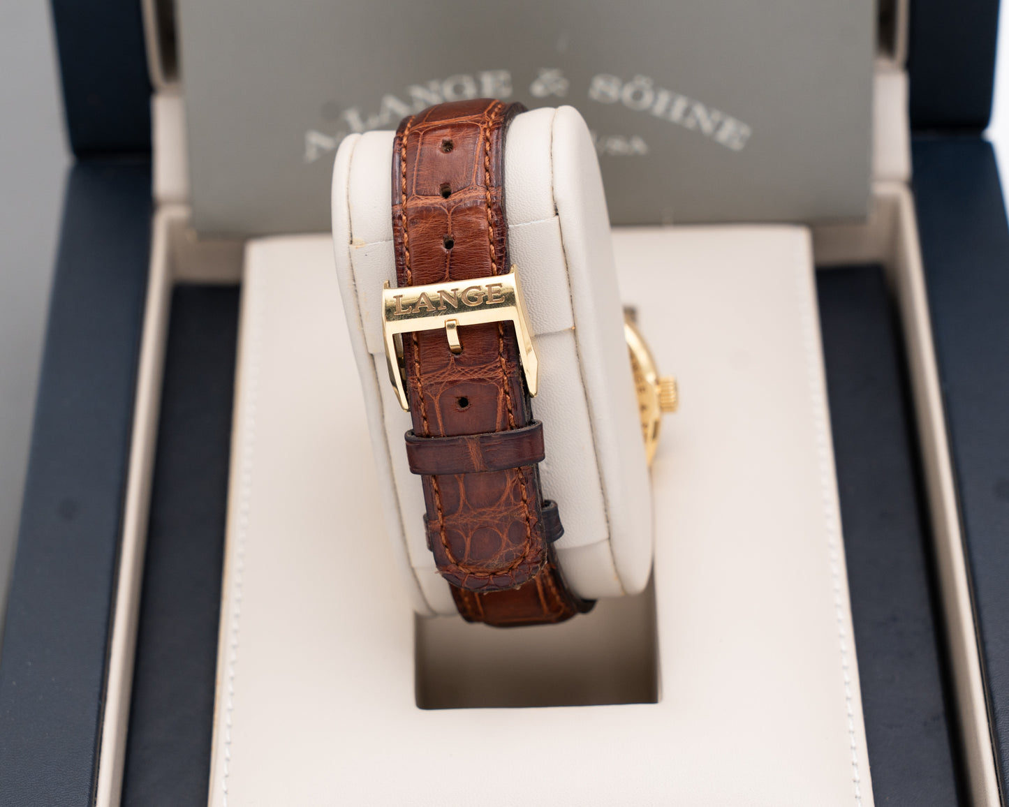 A. Lange & Söhne Lange 1 38.5mm 101.021 Yellow Gold case Brown Strap 2000