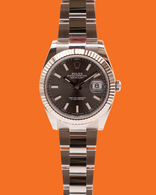 Rolex Datejust 41mm 126334 Grey Stick Dial Fluted Oyster 2026 (126334-0013)