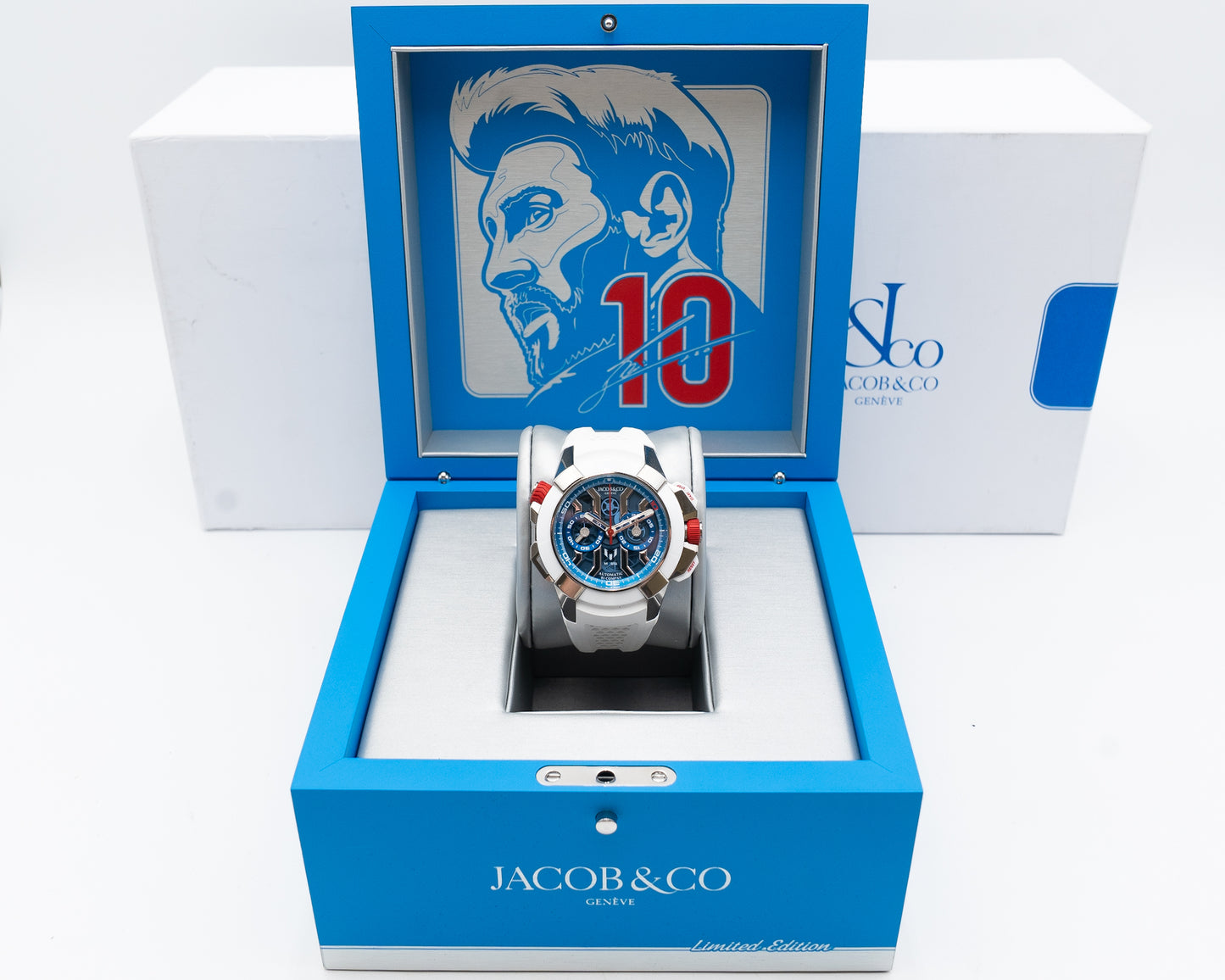 Jacob & Co Epic x Chrono Messi 47mm EC313.20 Titanium White