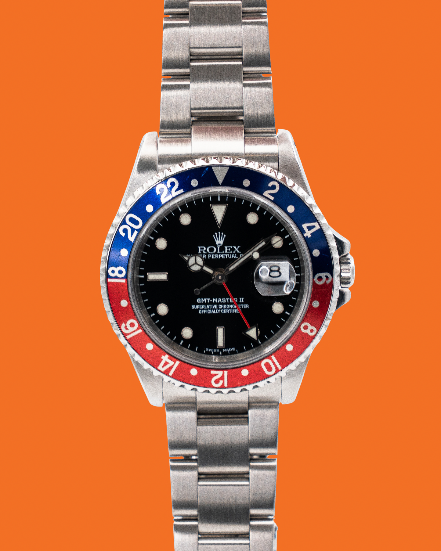Rolex GMT Master II 40mm 16710 Pepsi Oyster Full Set 2002