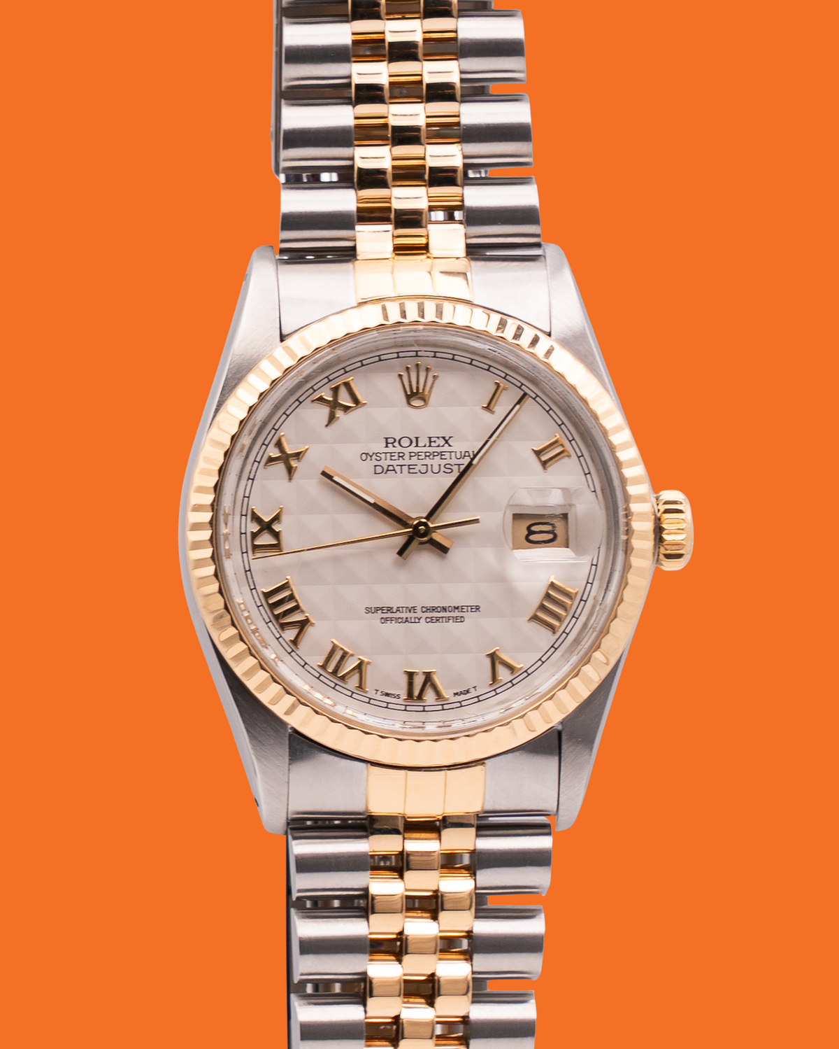Rolex Datejust 36mm 16013 Pyramid Dial on Jubilee Two Tone R-Serial