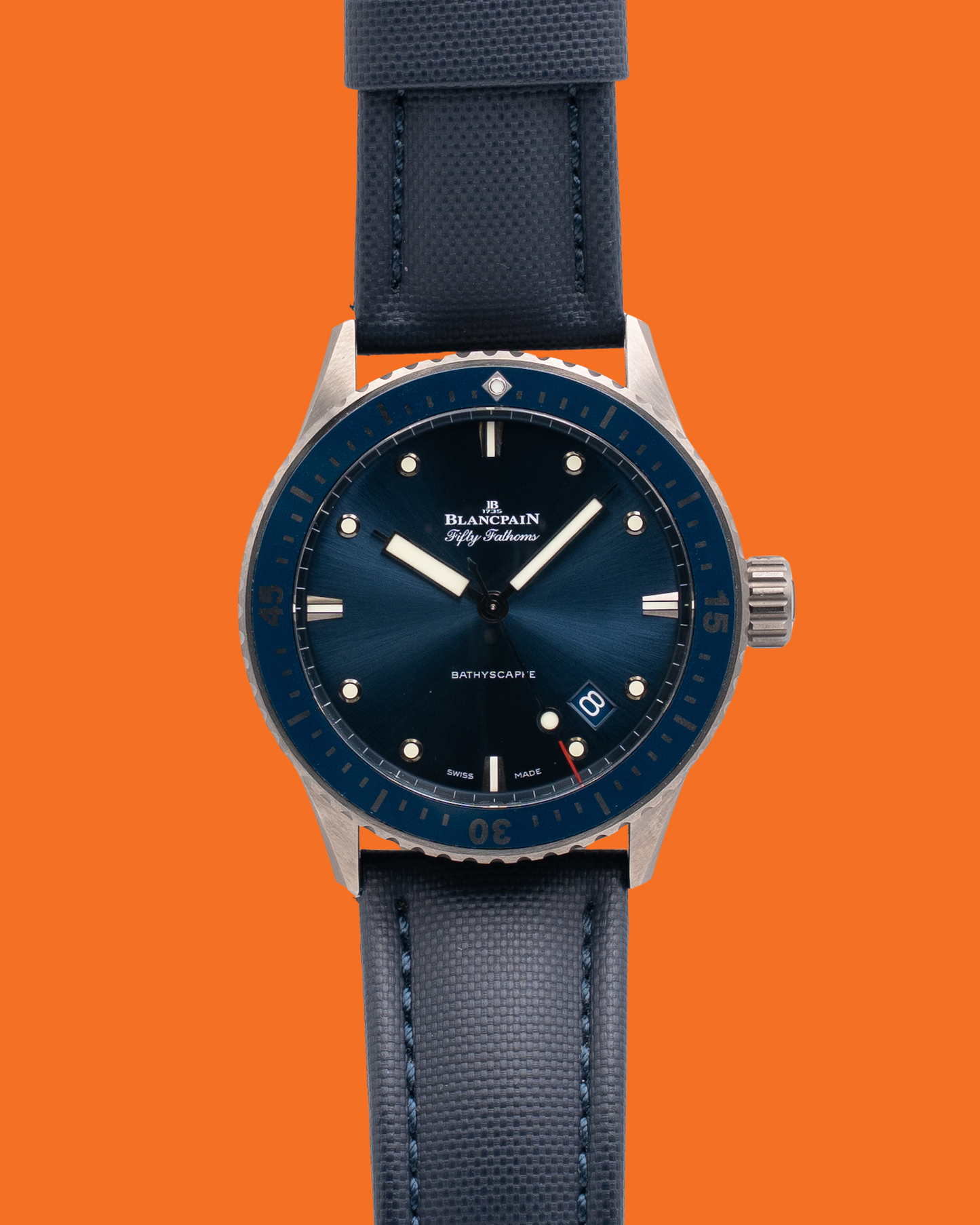 Blancpain Fifty Fathoms Bathyscaphe 43.6mm 5000-0240-o52a Blue Dial Grey Ceramic 2024