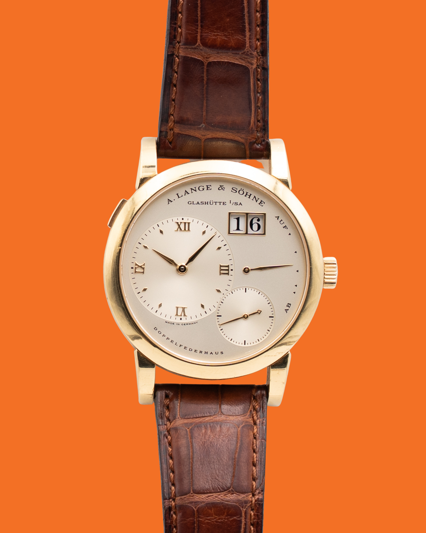 A. Lange & Söhne Lange 1 38.5mm 101.021 Yellow Gold case Brown Strap 2000