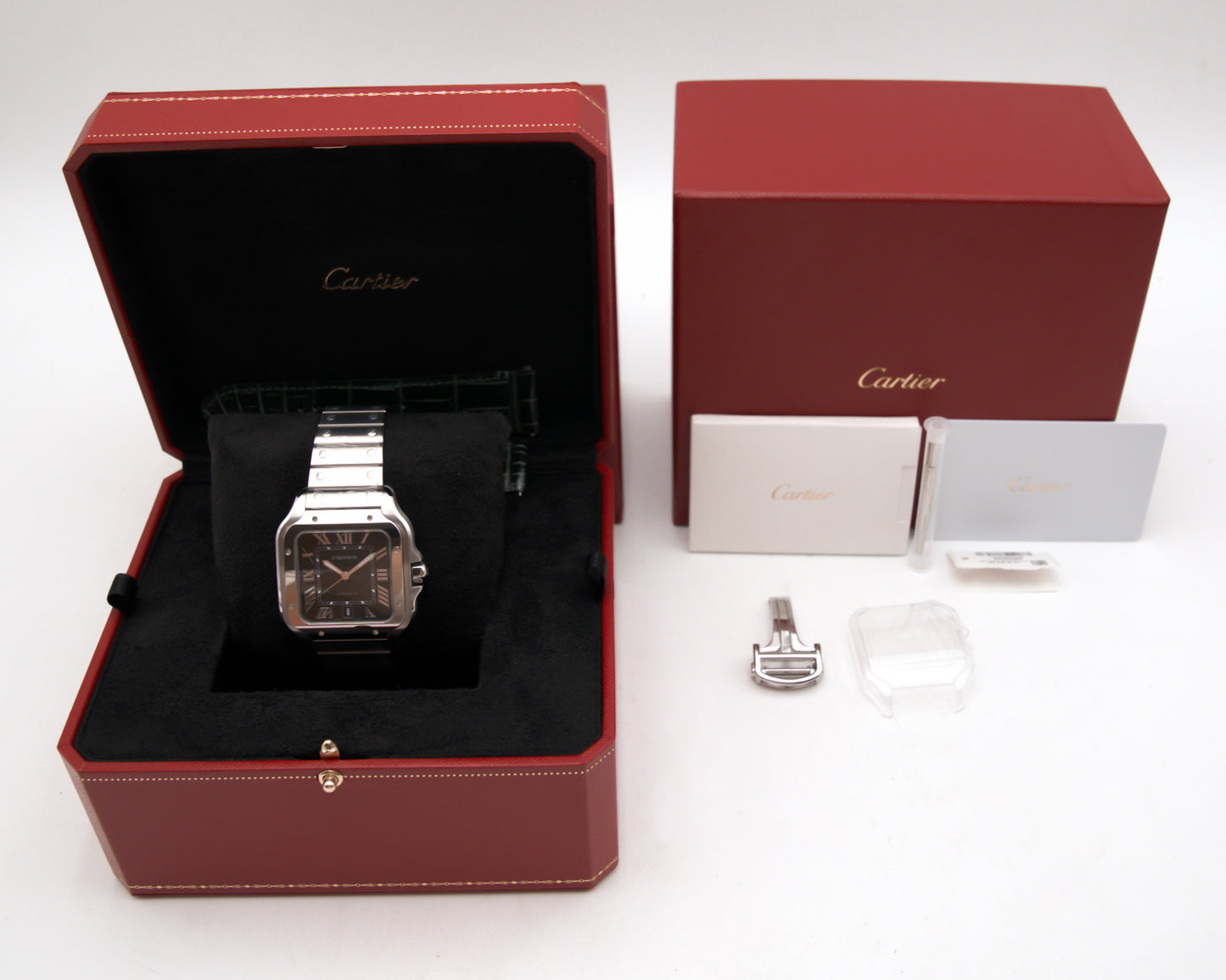 Cartier Santos De Cartier Large 39.8mm Green Dial 2023 (WSSA0062)