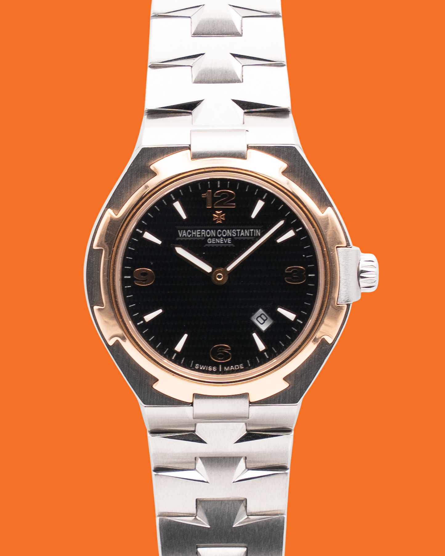 Vacheron Constantin Overseas 34mm 25250 Two Tone Rose Gold Black Dial