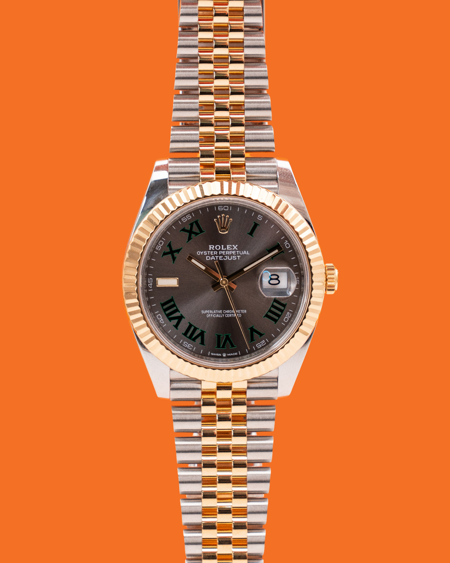 Rolex Date just 126333-0020 41mm Two Tone Yellow Gold Wilbledon 2021