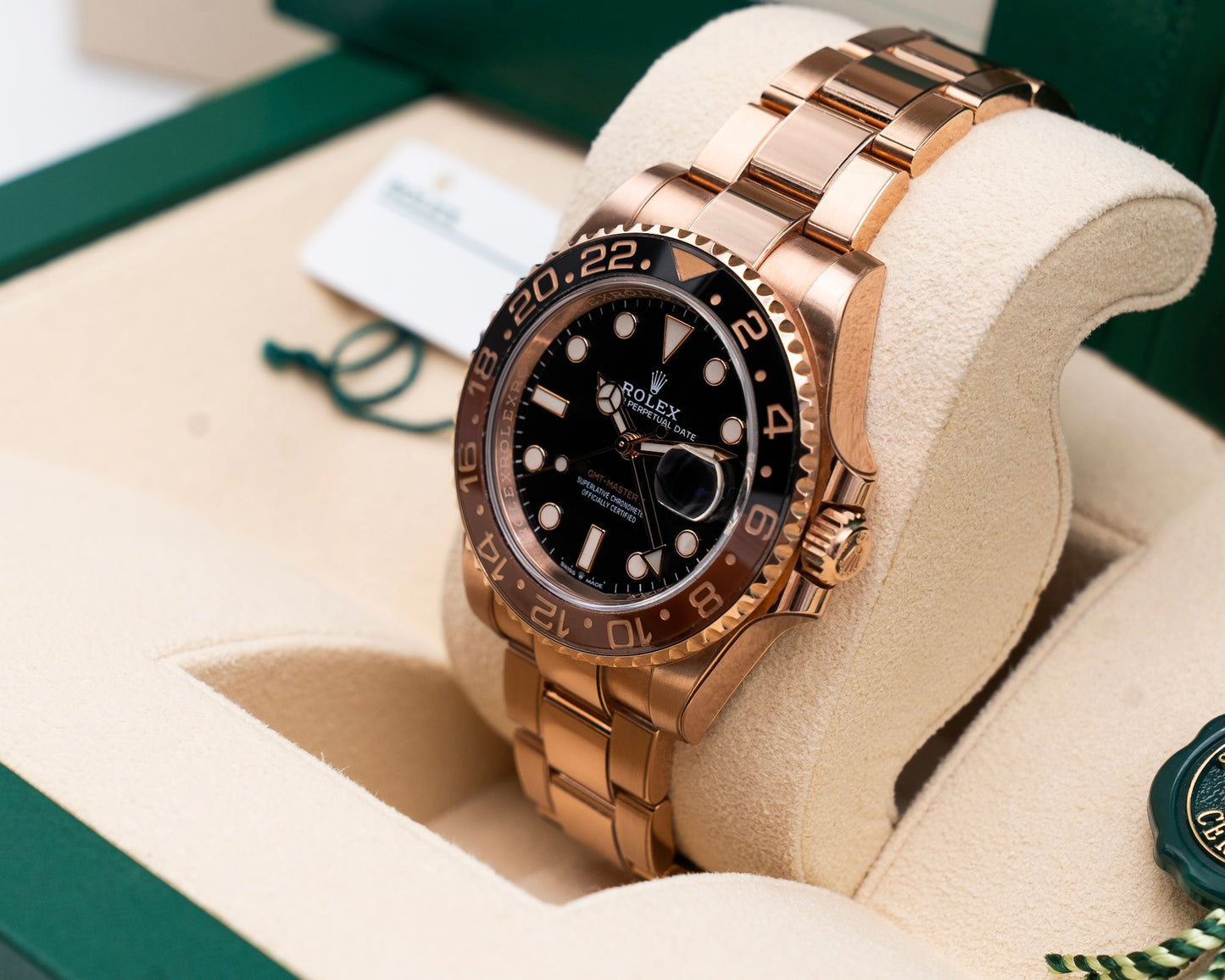 Rolex GMT-Master II 40mm 126715CHNR Full Rose Gold Rootbeer 2018