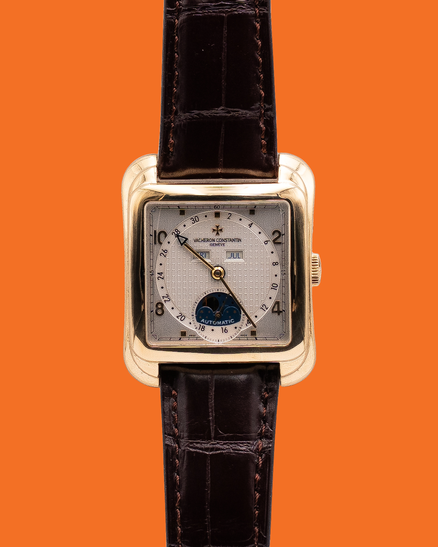 Vacheron Constantin Toledo 35.7mm 47300 Yellow Gold Brown Aligator Strap
