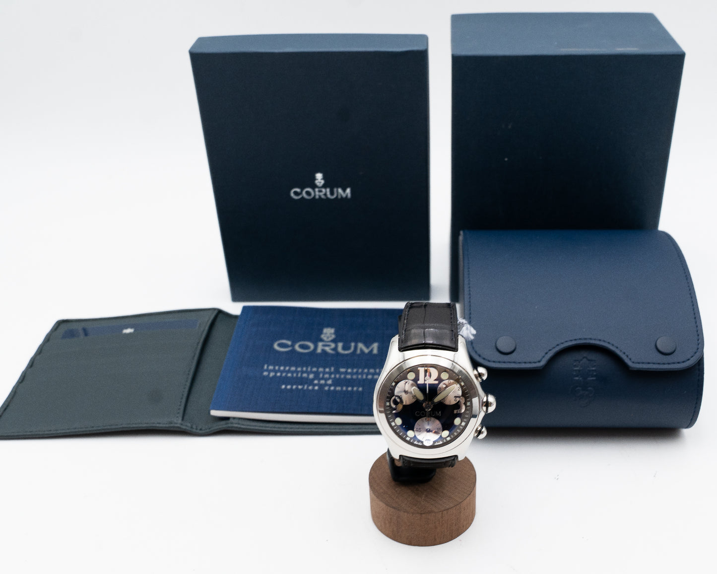 UNWORN Corum Bubble 45mm 396.250.20 Black Chronograph Black Strap