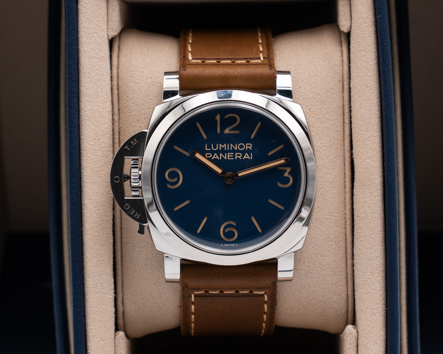 Panerai Luminor Destro 44mm PAM01732 Blue Dial Brown Strap 2026