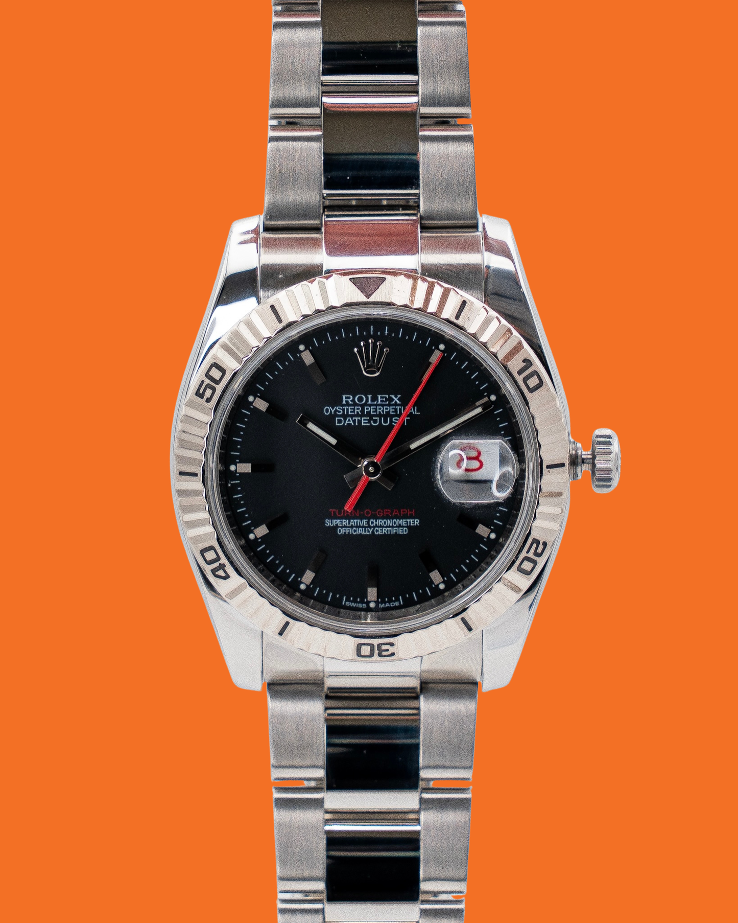Rolex Datejust Turn-O-Graph 36mm 116264 Black Dial 2008