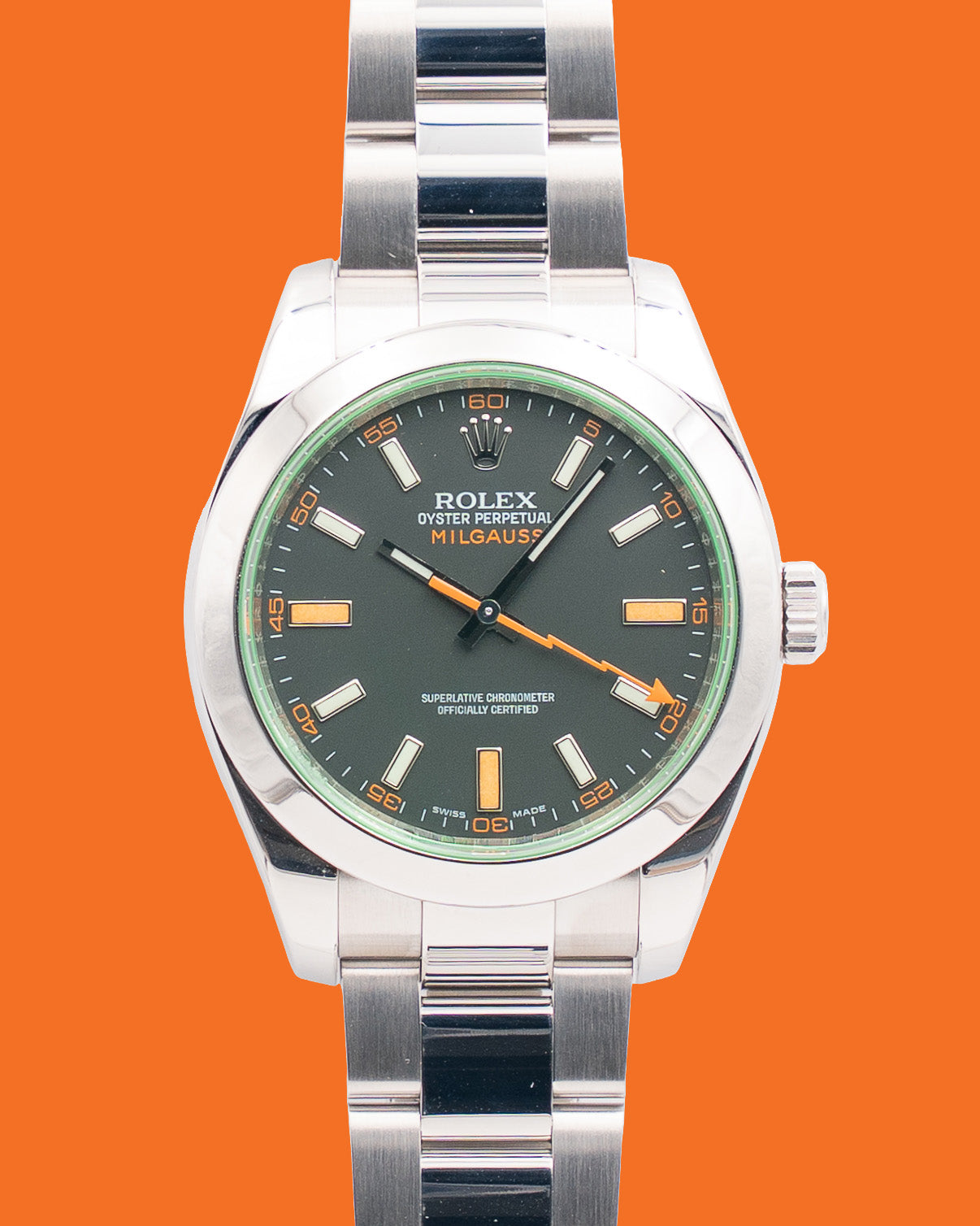 Rolex Milgauss 40mm 116400 Green Crystal Black Dial 2008