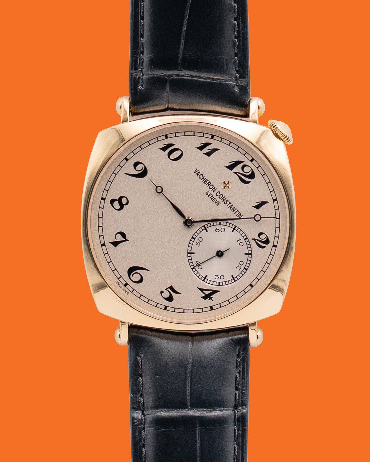 Vacheron Constantin Historiques American 1921 40mm 82035 Yellow Gold Black Strap 2014
