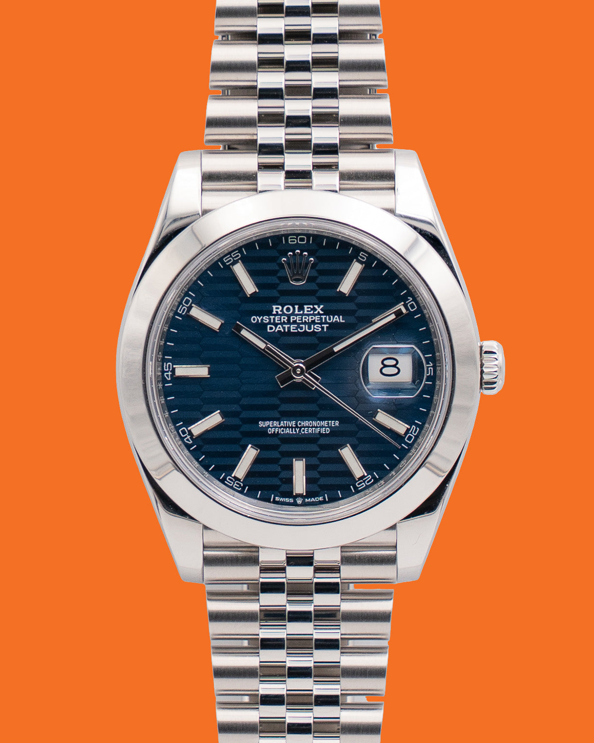 Rolex Datejust 41mm 126300 Blue Motif on Jubilee 2022