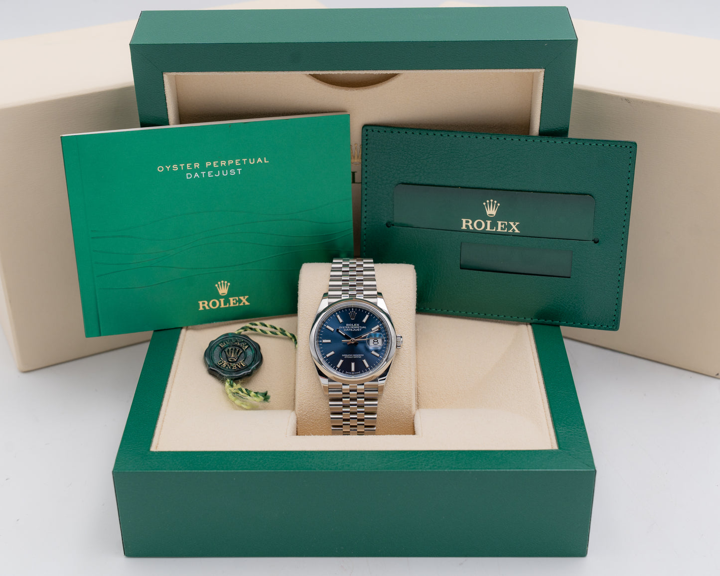 Rolex datejust 36mm 126200 Blue Stick Dial Smooth Jubilee 2024