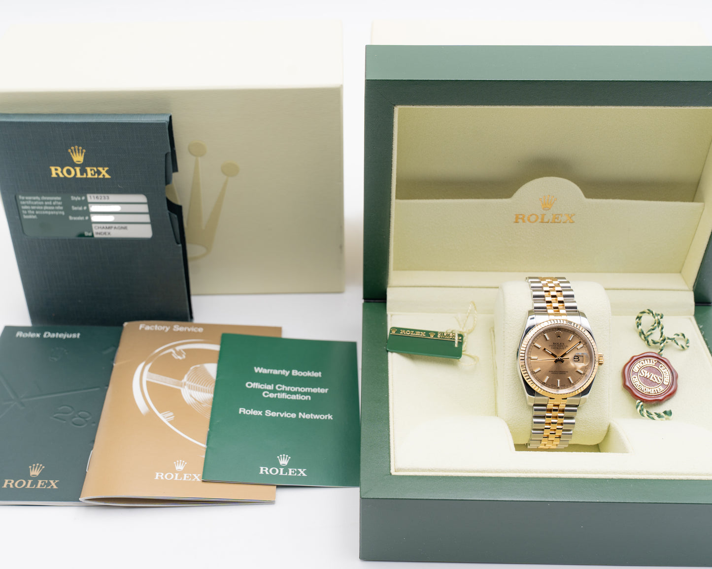 Rolex Datejust 36mm 116233 Two Tone Champagne Jubilee 2008