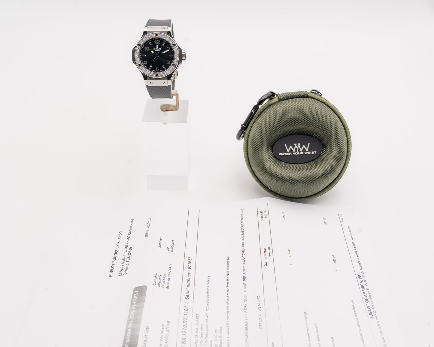 Hublot Big Bang 38  361.SX.1270.RX.1104 38mm Black Dial Diamond Bezel