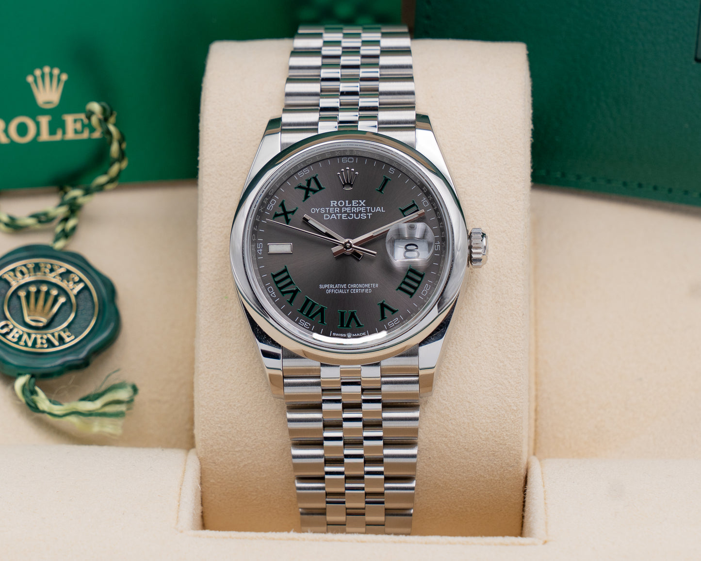 Rolex Datejust 36mm 126200 Wimbledon smooth jubilee 2022