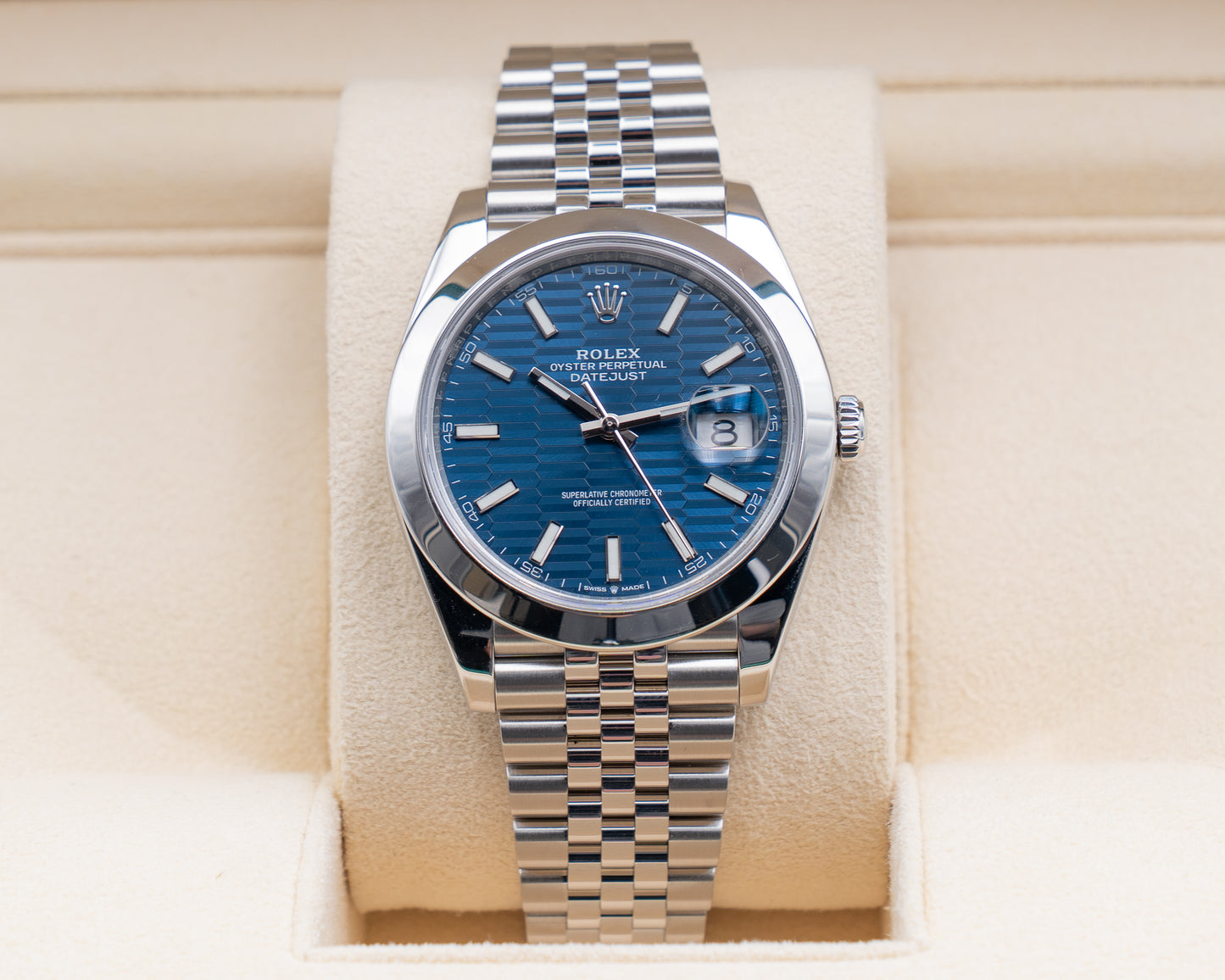 Rolex Datejust 41mm 126300 Blue Motif on Jubilee 2022