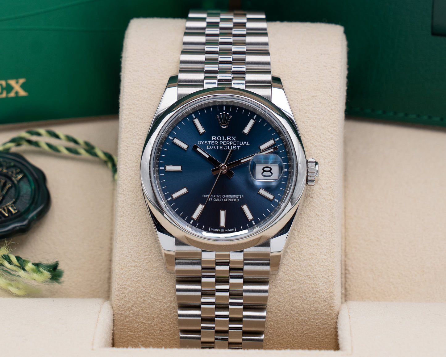 Rolex datejust 36mm 126200 Blue Stick Dial Smooth Jubilee 2024