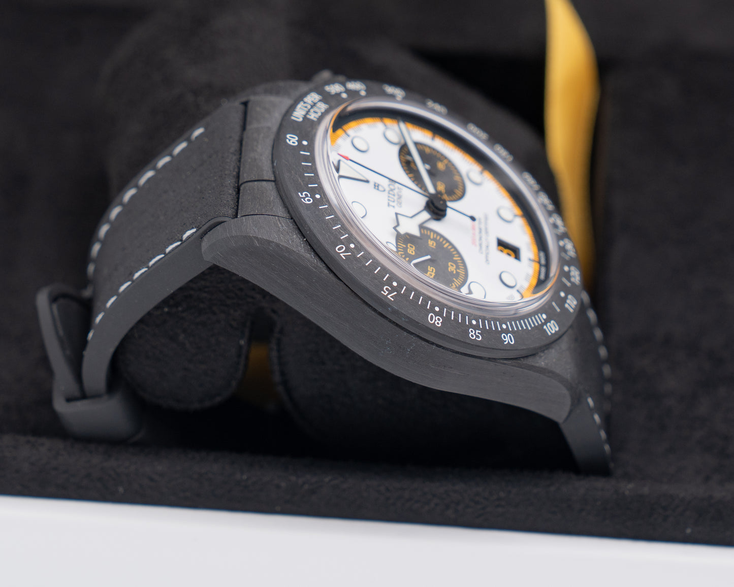 UNWORN Tudor Black bay Chrono Carbon 26 42mm 79377KN Carbon Case Yellow and White Dial 2026
