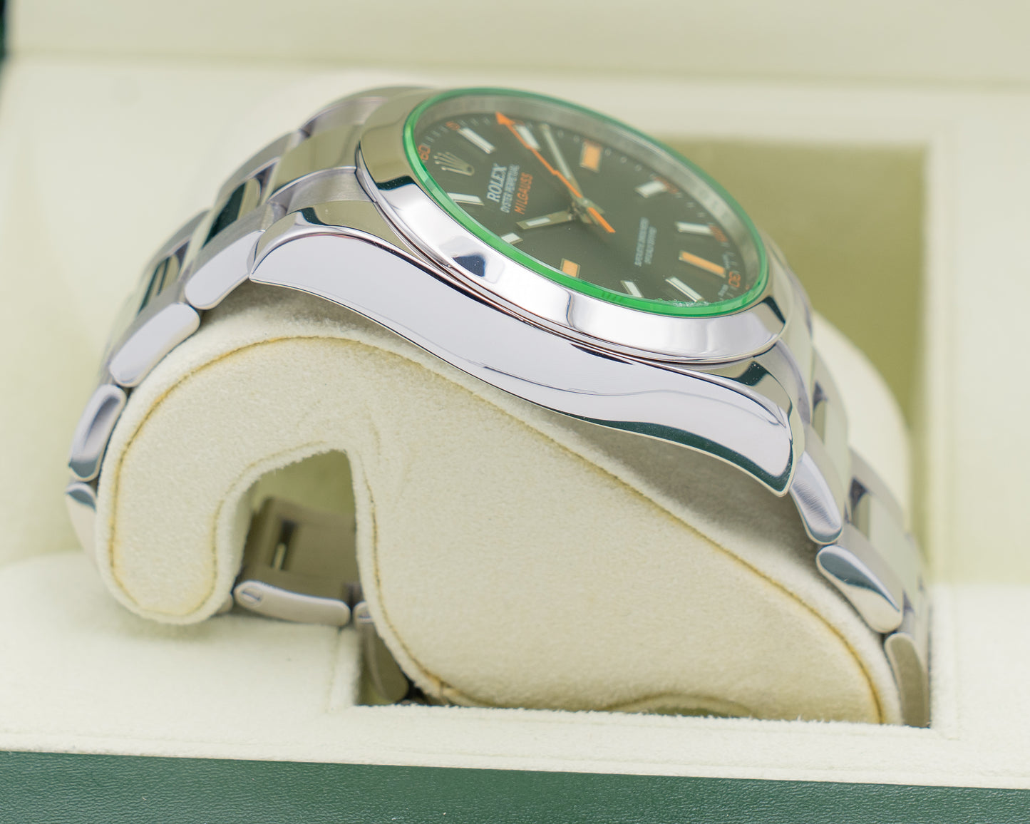 Rolex Milgauss 40mm 116400 Green Crystal Black Dial 2008
